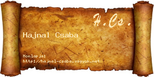 Hajnal Csaba névjegykártya